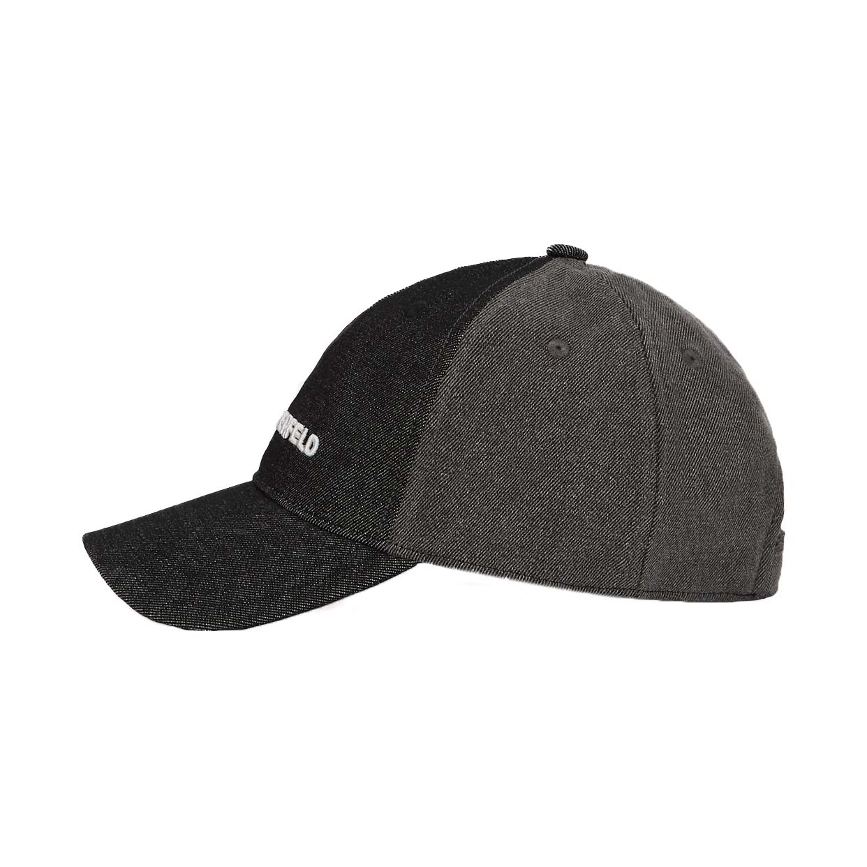 Two-Tone Dark Denim Cap - Black Denim-Grey Denim - Image 4