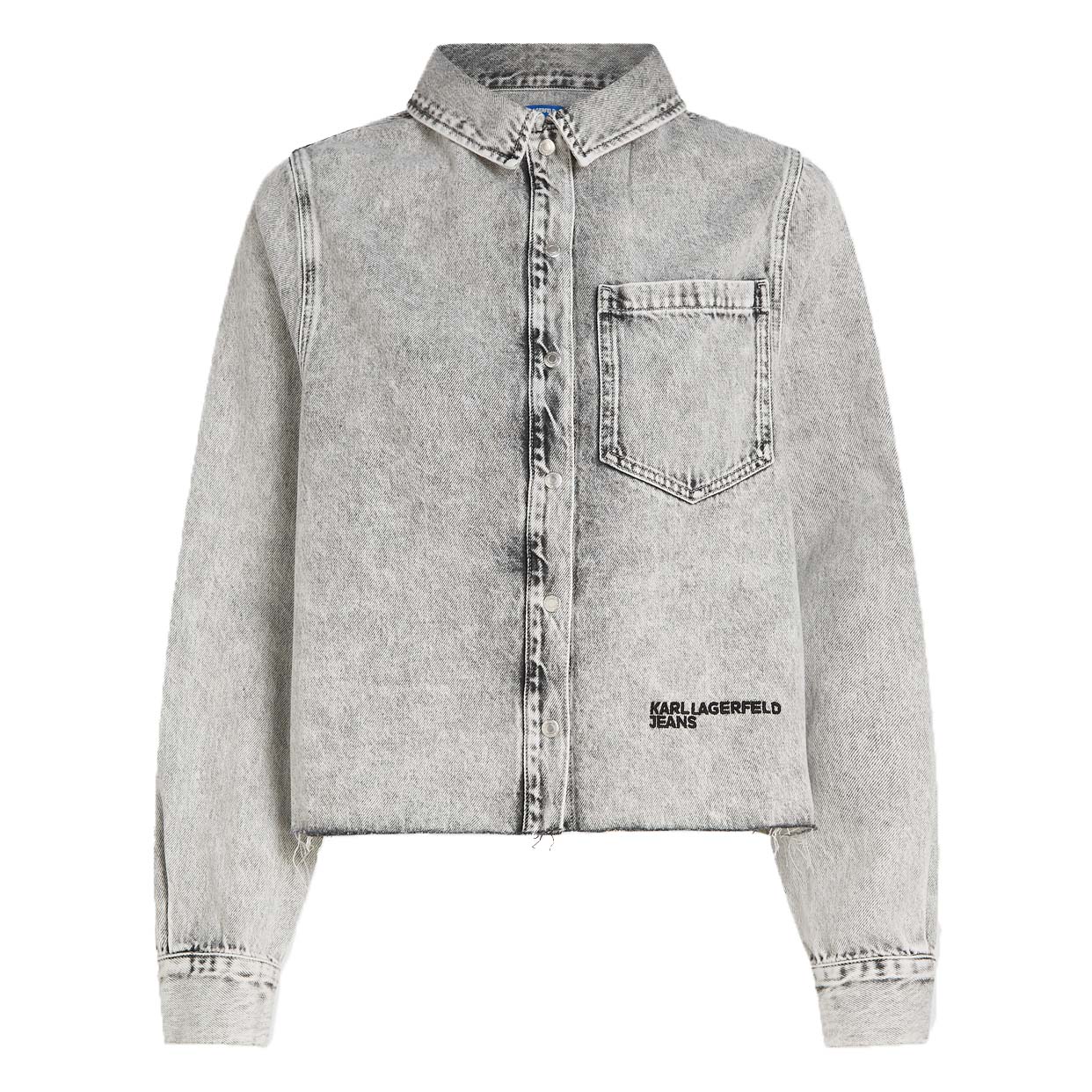 Bleached Denim Shirt -Bleached Grey