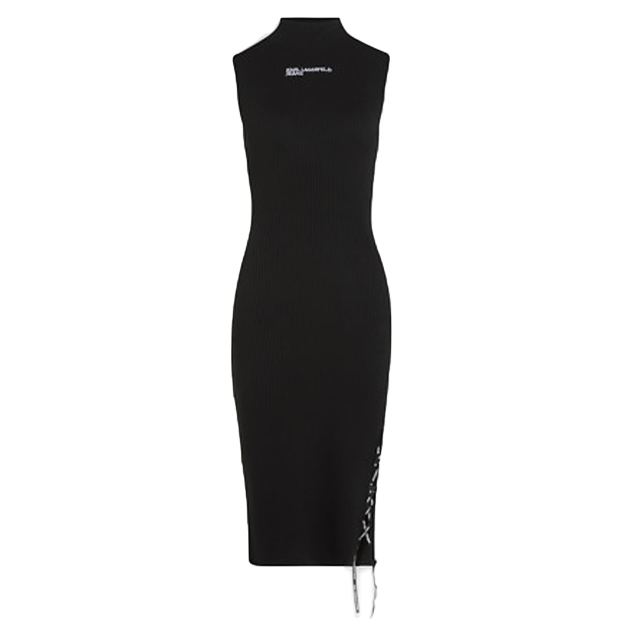 Knitted Tie Dress -Black