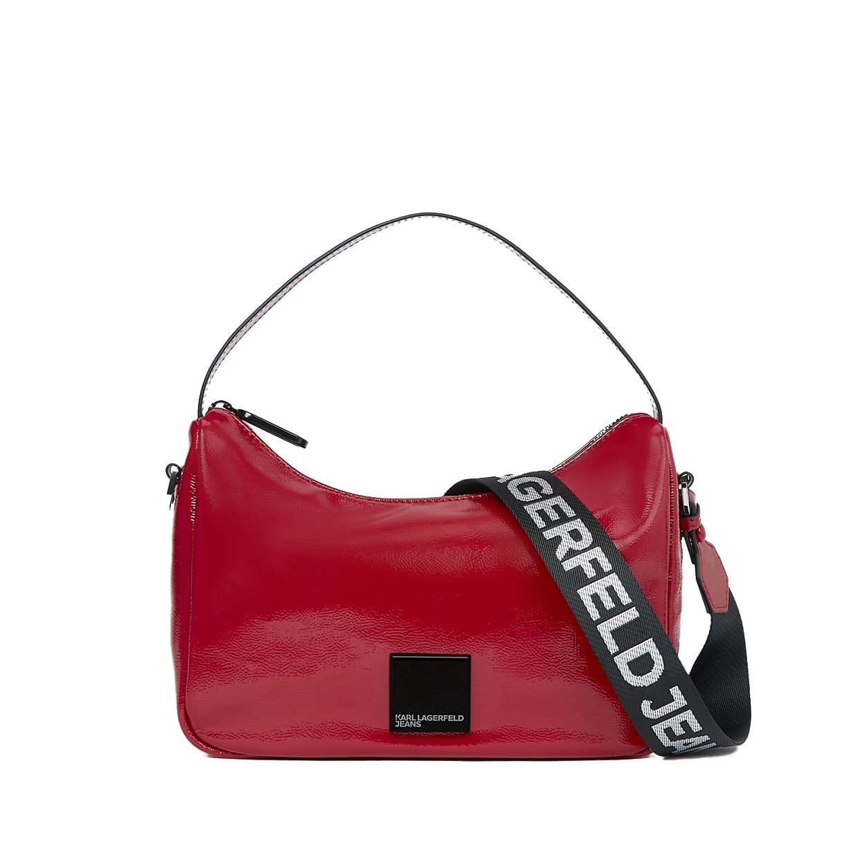 Glossy Mini Hobo Bag -Red