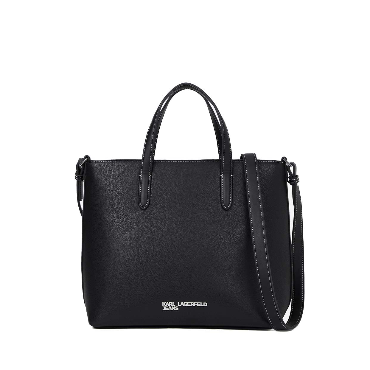 Metal Logo Mini Tote Bag -Black