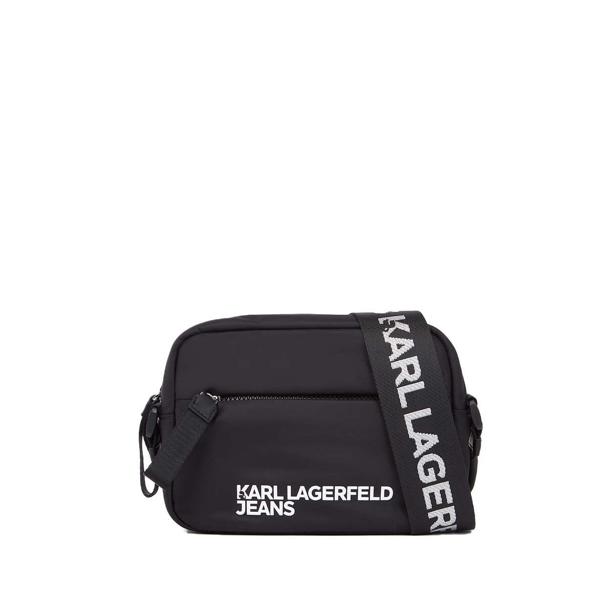 Logo Nylon Crossbody Bag -Black