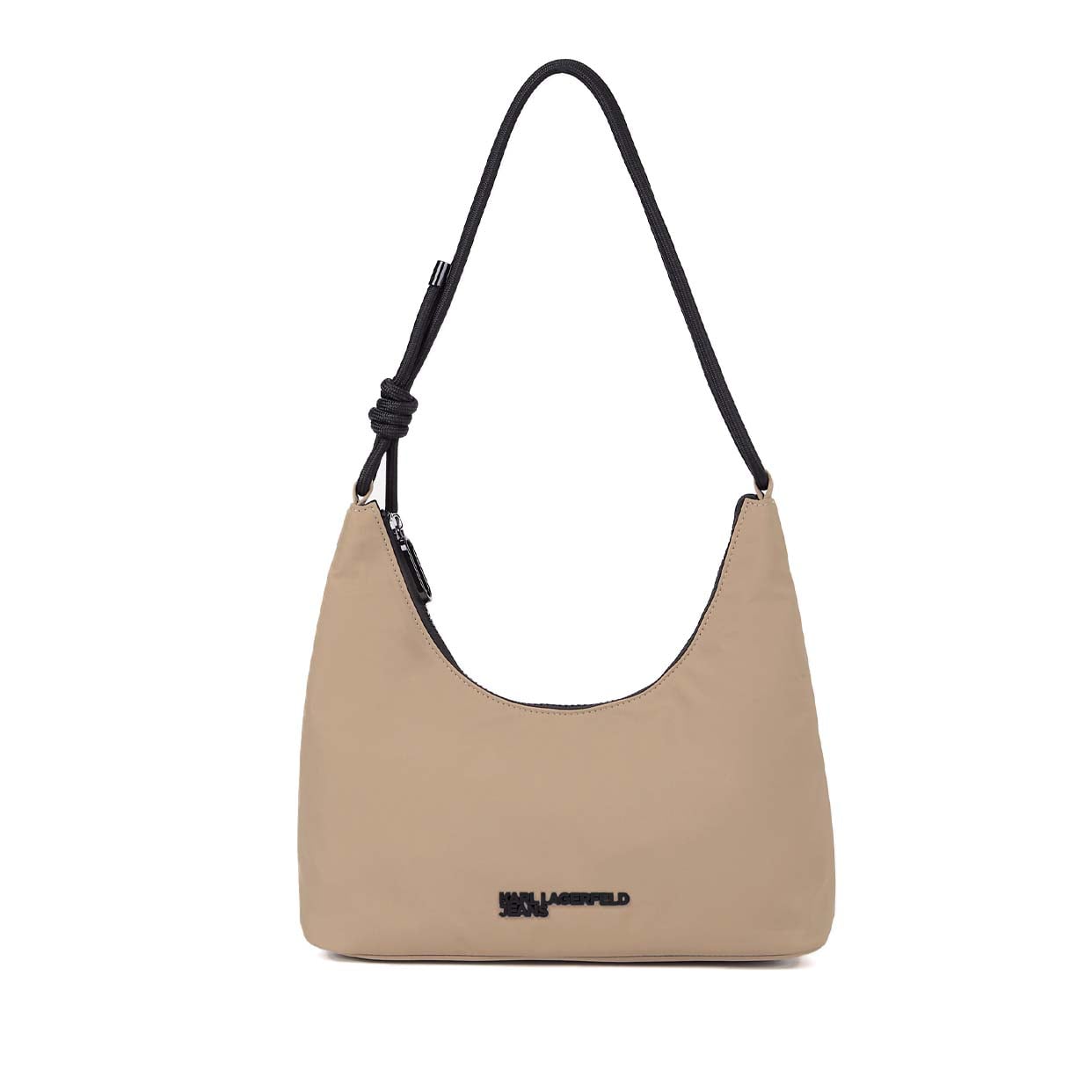Cord Nylon Shoulder Bag -Beige