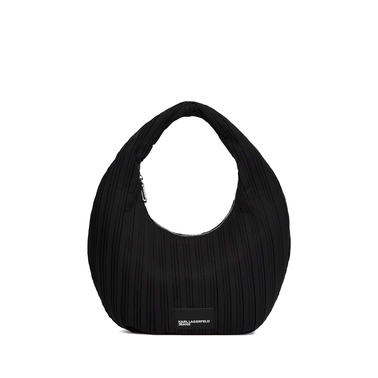 Small Hobo Pleated Bag -Black
