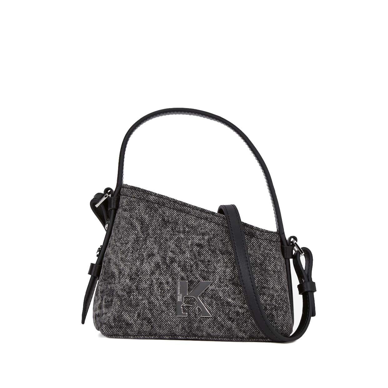 Geo Mini Bag Denim Crossbody Bag -Washed Black