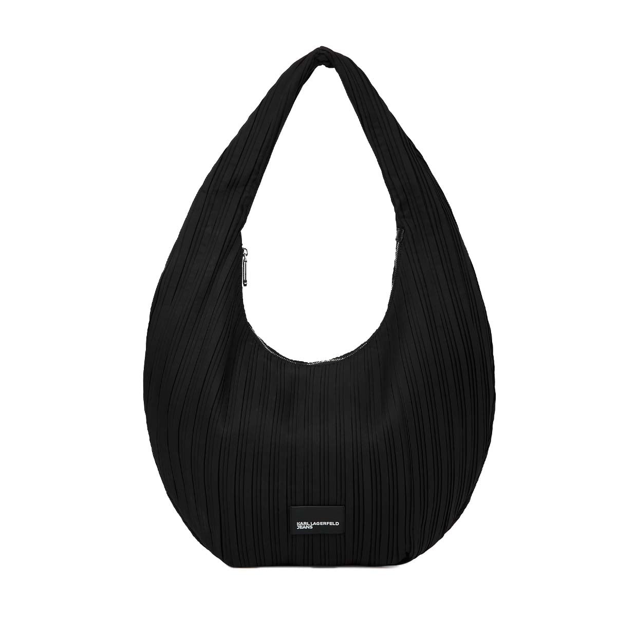 Large Hobo Pleated Bag -Black
