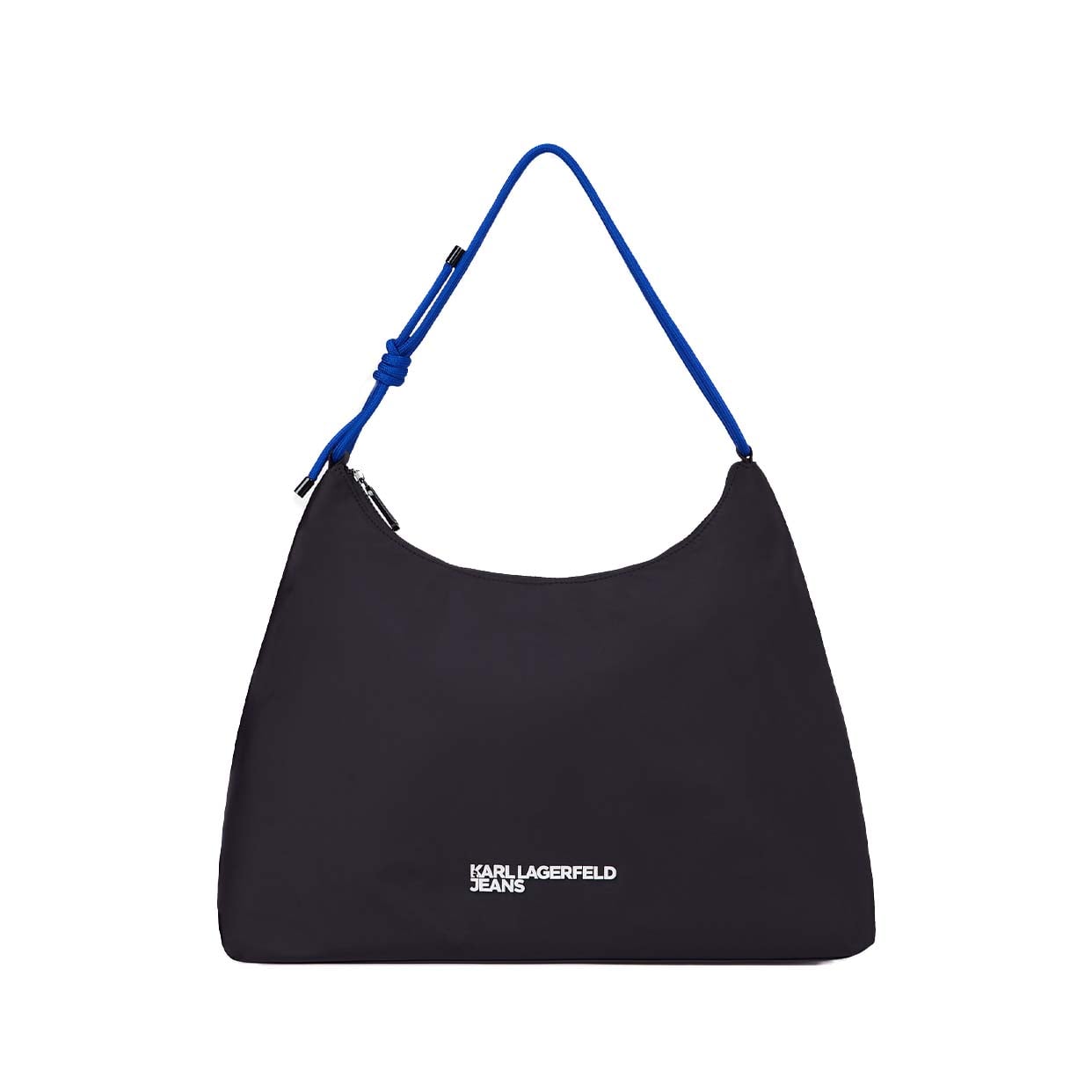 Large Cord Nylon Shoulder Bag -Black