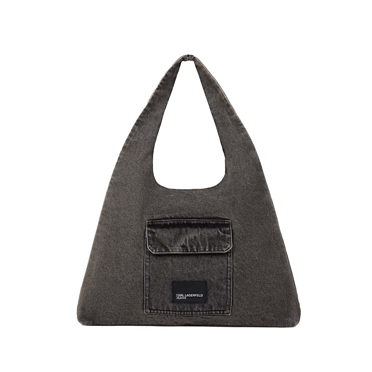 Denim Hobo Shopper - Black Denim-Grey Denim