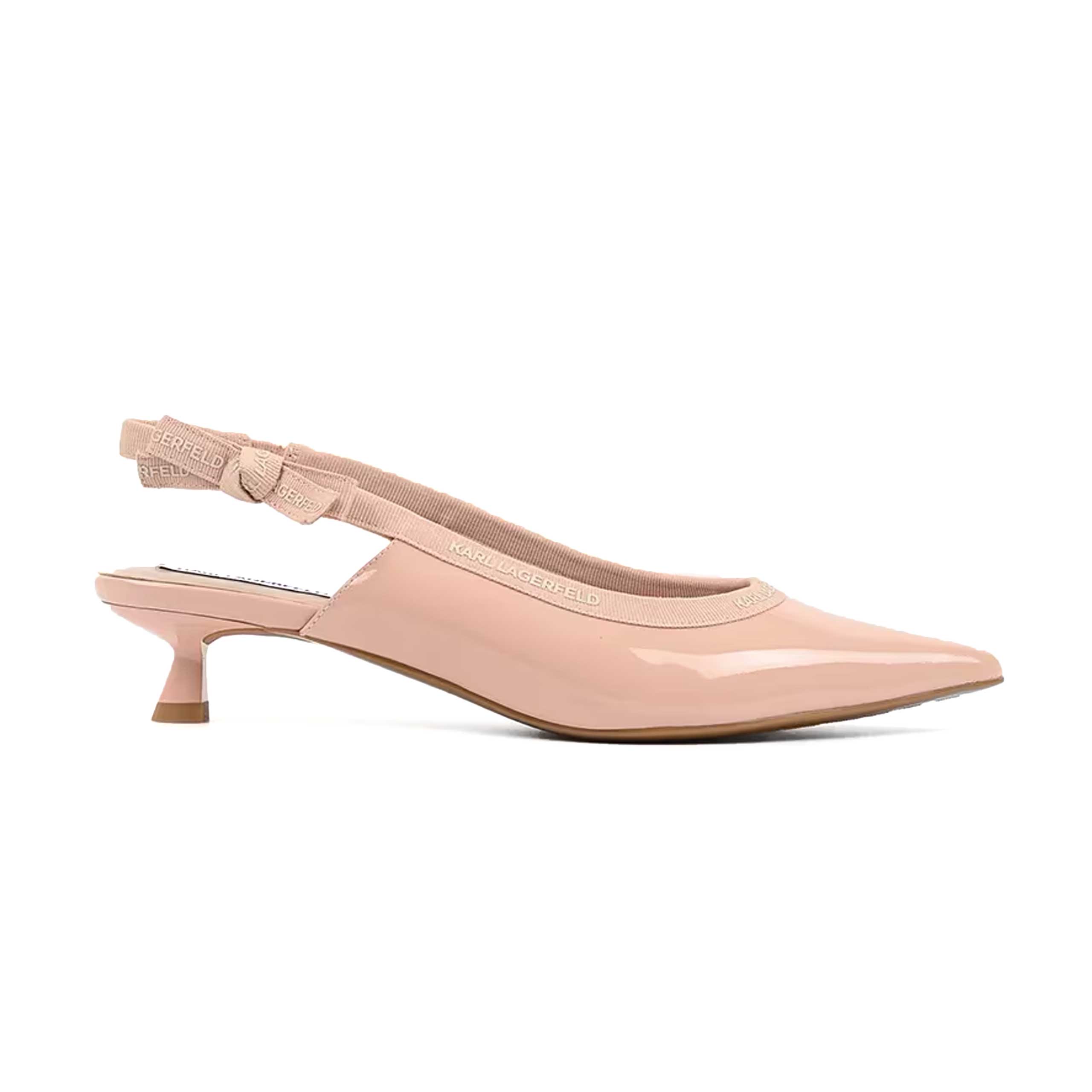 Pasha Ribbon Slingbacks -Nude